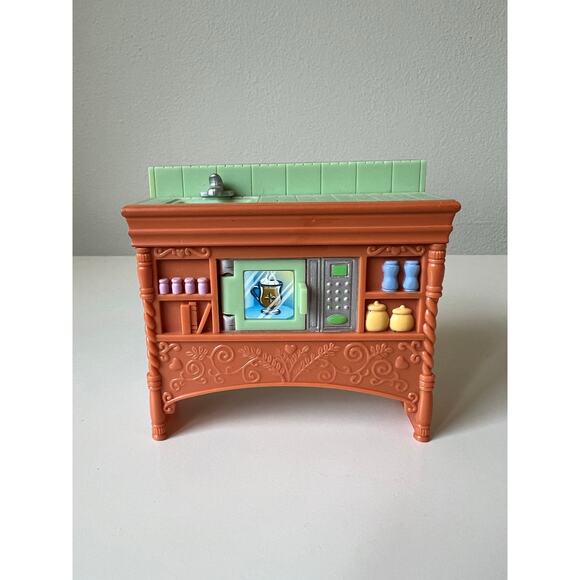 Loving Family Dollhouse Kitchen Counter Island Sink Microwave Fisher-Price 2004 - Picture 1 of 9